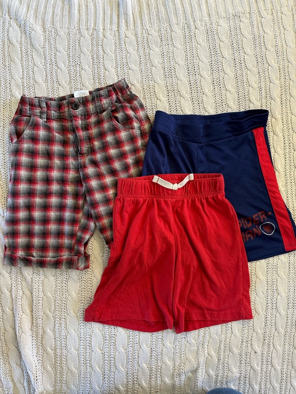 Marvel Navy & Red Kids Shorts Set with Plaid Pair
